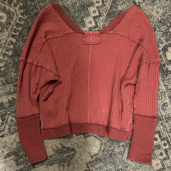 We the Free magic V-Neck Ribbed thermal - Dusty Rose - Picture 5 of 6